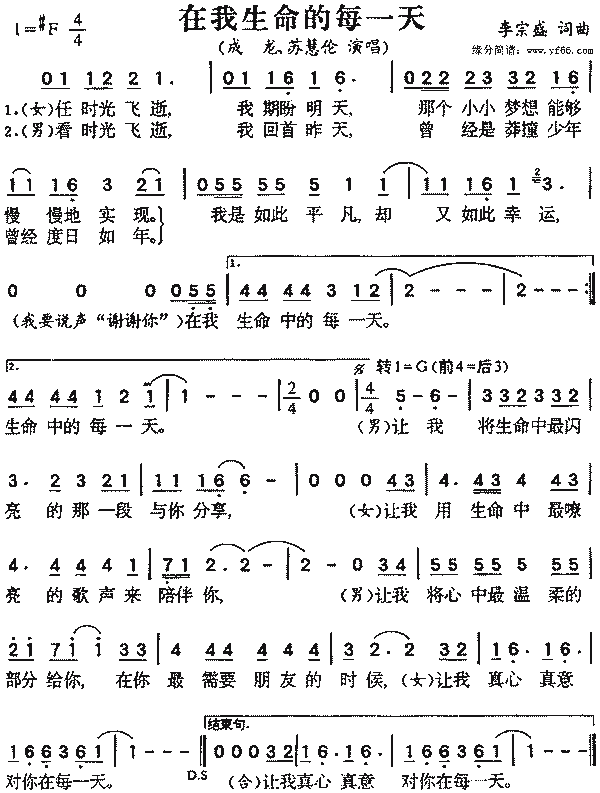 李宗盛经典作曲简谱大全分享